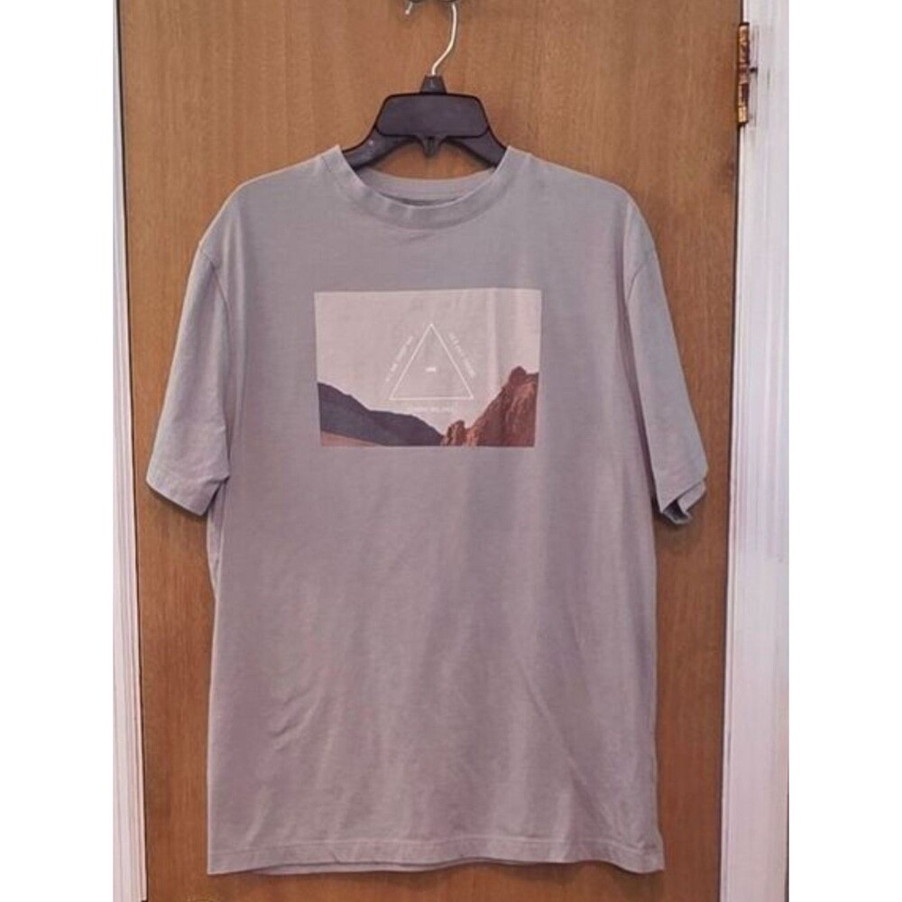 American Eagle Outfitters Gray Graphic Crewneck Tee